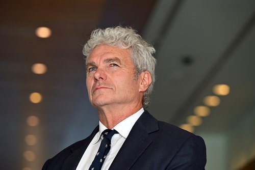 Whistleblower and former military lawyer David McBride at a press conference in Canberra, Tuesday, July 25, 2023.