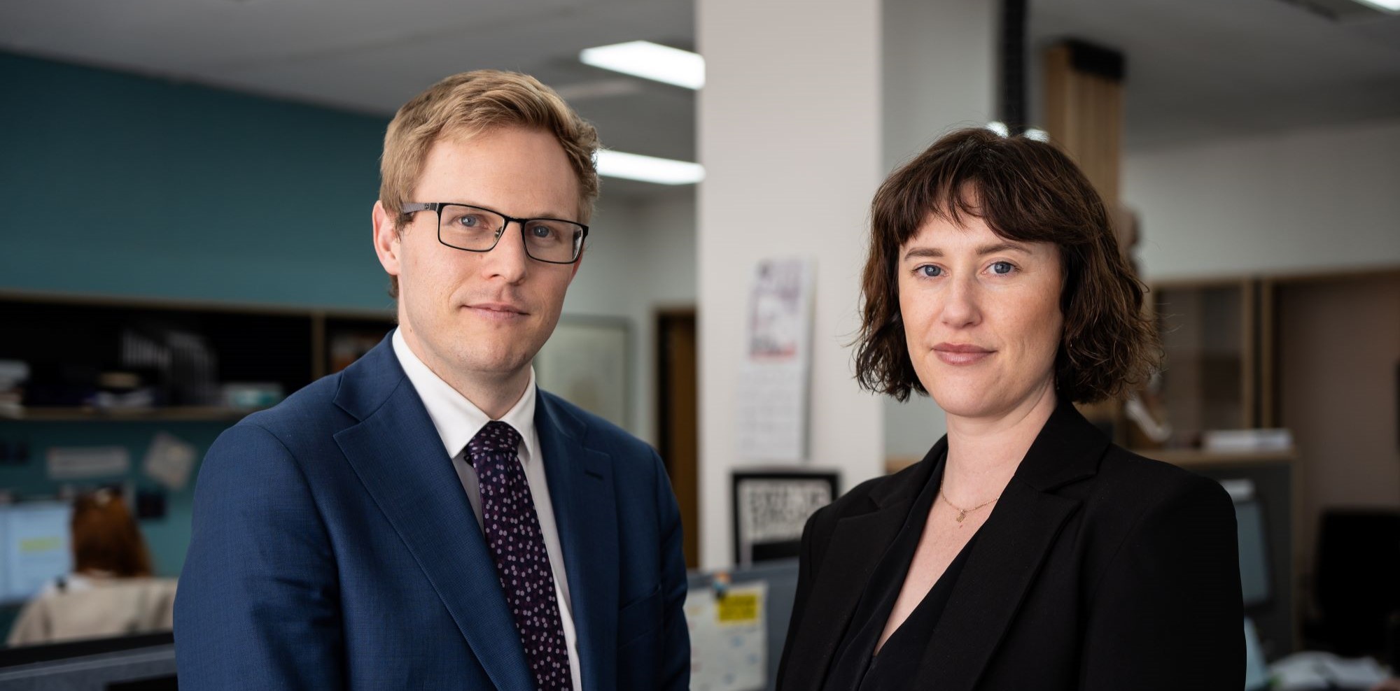 Whistleblower Project team Kieran Pender and Regina Featherstone